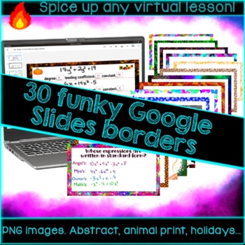 Preview of 30 Funky Google Slides Borders & Backgrounds