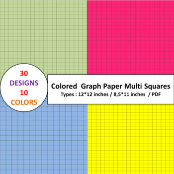 Preview of 30 Graph Paper Organization Grids and 10 colors for  Students