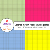 30 Graph Paper Organization Grids and 10 colors for  Students