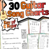 30 Guitar Song Charts - Key of C Major