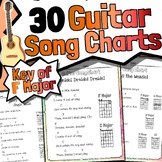 30 Guitar Song Charts - Key of F Major