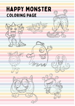 Monster Coloring Pages for Kids - Happy Toddler Playtime