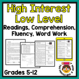 30 High Interest Low Level Reading Comprehension Passages 