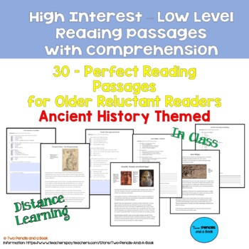 Preview of 30 High Interest: Low Level Reading & Comprehension Passages Ancient History