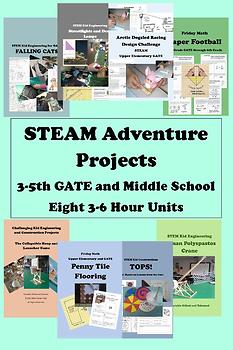Preview of 30 Hours of STEAM ADVENTURES Bundle - 8 3-6 Hour Units Upper Elementary GATE