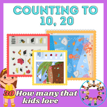 Preview of 30 How many? Animal Counting to 10, 20/Numbers to 10, 20