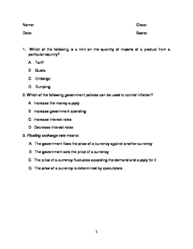 30 igcse economics multiple choice questions with answer guide pack 3