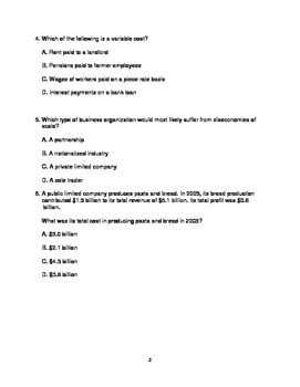 30 igcse economics multiple choice questions with answer guide pack 4