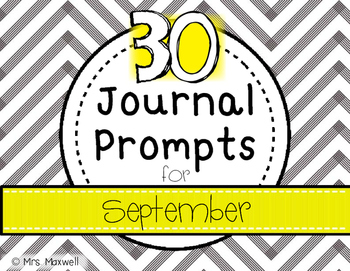 30 Journal Prompts for September {Daily Writing} by Mrs Maxwell | TpT
