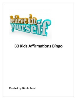 Preview of 30+ Kids Affirmation Bingo