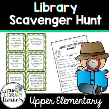 Preview of Library Scavenger Hunt Task Cards- Upper Elementary