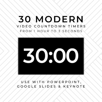Preview of 30 MODERN (B) Video Countdown Timers - For PowerPoint, Slides, Keynote
