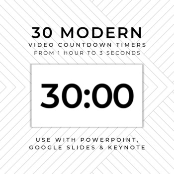 Preview of 30 MODERN (W) Video Countdown Timers - For PowerPoint, Slides, Keynote