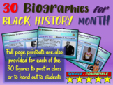 30 Mini-Bios for Black History Month (text, video links, p