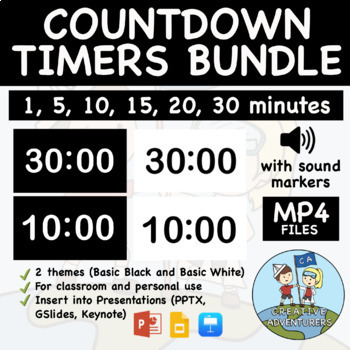 Preview of 30 Minute Timers - Basic Bundle (1, 5, 10, 15, 20 Minute Timers Included)