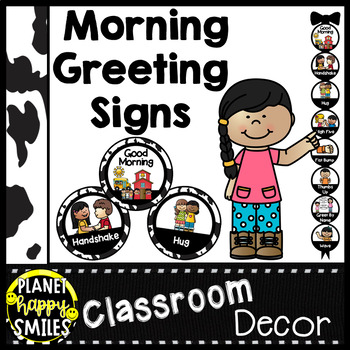 Preview of 30+ Morning Greeting Choices Cowboy or Cow Print Theme