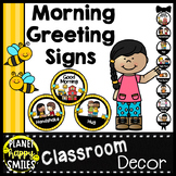 30+ Morning Greeting Choices or Saying Good-Bye Signs Bee Theme