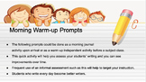 30 Morning Warm-up Writing Prompts - First 6 weeks of scho