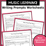 Music Listening and Writing Prompt Worksheets
