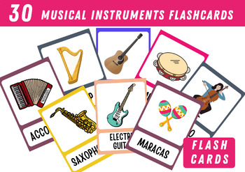 Preview of 30 Musical Instruments Flashcards