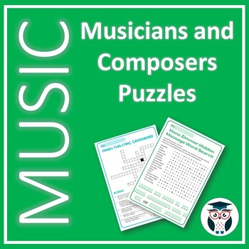Preview of 30+ Musician and Composer Puzzles - Crosswords, Word Searches and Puzzles