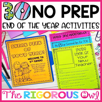 Preview of 30 No Prep End of the Year Activities