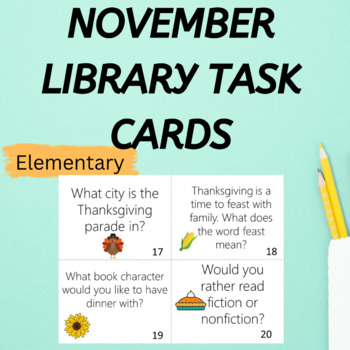 Preview of 30 November Library Task Cards
