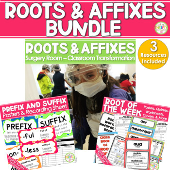 Preview of Root Words Prefixes and Suffixes Activities - Bundle TEST PREP