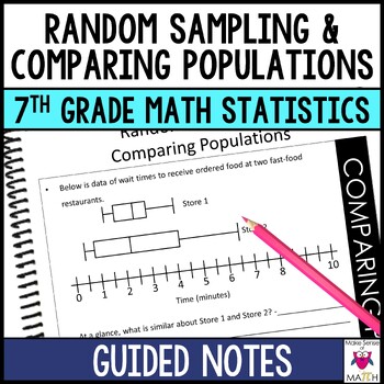 Preview of 7th Grade Math Statistics Notes Random Sampling and Comparing Populations