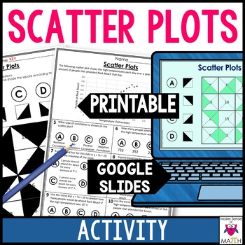 Preview of Scatter Plots Activity Digital and Printable - Trend Lines, Associations & More