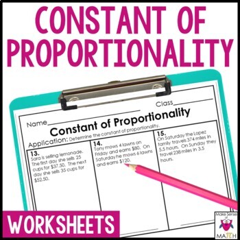 Constant of Proportionality Worksheets by Make Sense of Math | TpT