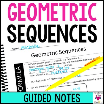 Preview of Geometric Sequences Guided Notes - Geometric Sequences Notes