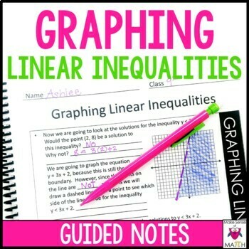 Preview of Graphing Linear Inequalities Guided Notes & Systems of Linear Inequalities Notes