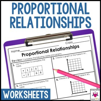 Proportional Relationships Worksheets by Make Sense of ...