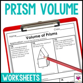 volume of prisms worksheets by make sense of math tpt