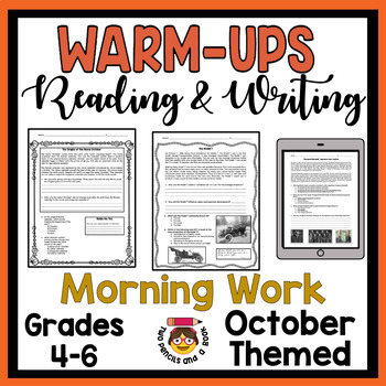 Preview of 30 October Fall-Themed Standards-Based Reading Comprehension & Writing Warm-Ups