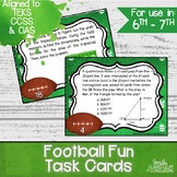 Football Fun Task Cards | TEKS 6.4H, 6.8C, 6.8D, 7.4E