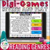 Reading Genres Digital Review Game & Interactive Activity 
