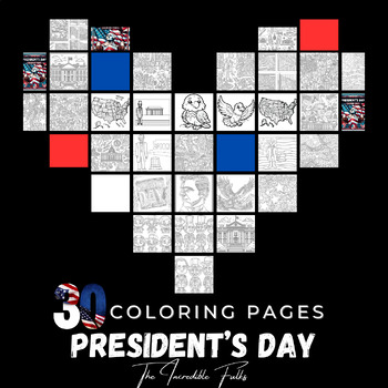 Preview of 30 Pack President's Day Coloring Pages