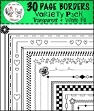 Page Borders Variety Pack Transparent and White Backgrounds
