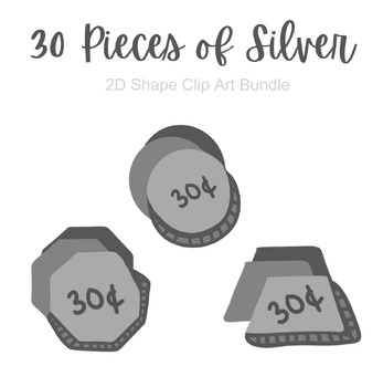 Preview of 30 Pieces of Silver - Christian Easter | 2D Shapes Clip Art