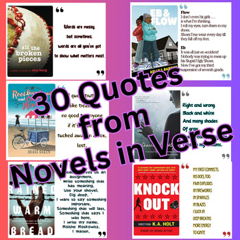 Preview of 30 Poetry Quotes from Novels in Verse