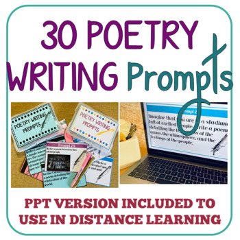Preview of 30 Poetry Writing Prompts - Middle and High School!
