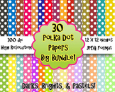 30 Polka Dot Papers and Backgrounds BIG BUNDLE!