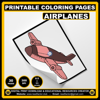 Preview of 30 Different Airplanes Coloring Pages