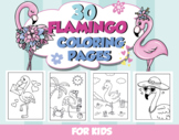 30 Printable Flamingo coloring book for kids