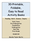 30-Printable, Foldable, Easy to Read Activity Books Volume One