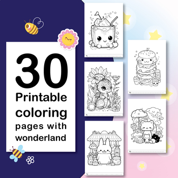 Preview of 30 Printable coloring pages for learning and relaxation.