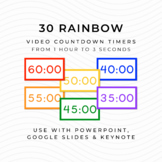 30 RAINBOW Video Countdown Timers - For PowerPoint, Slides
