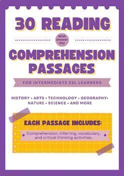Preview of 30 Reading Comprehension Passages with Audio Tracks